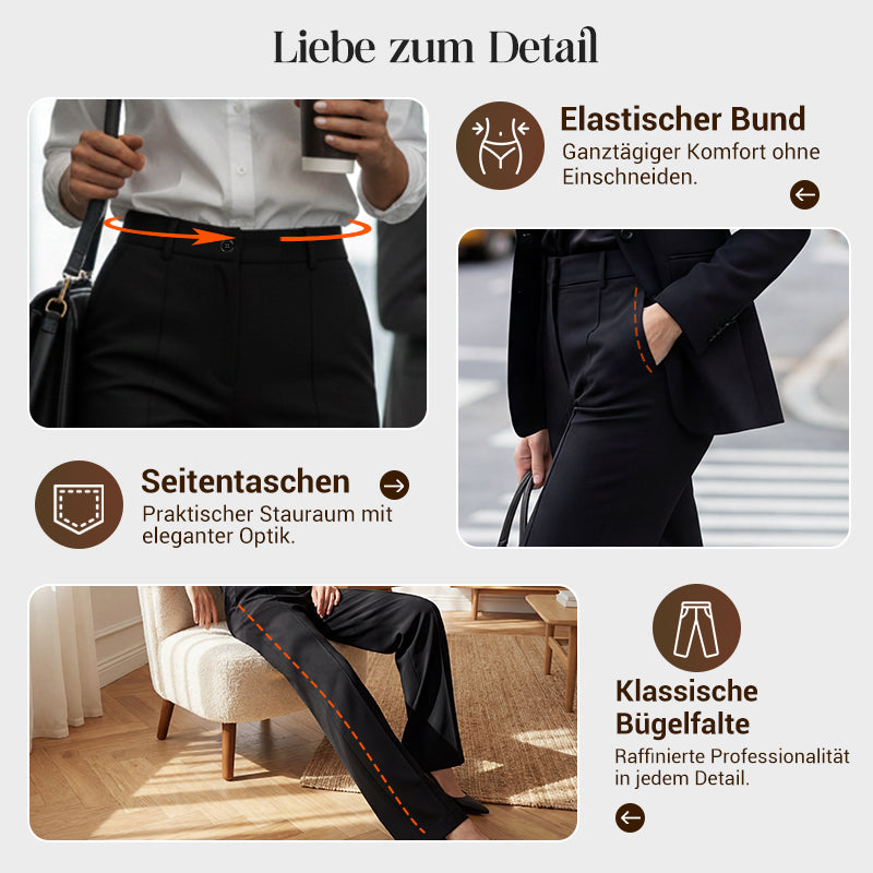 Pantalones de traje para dama de cintura alta