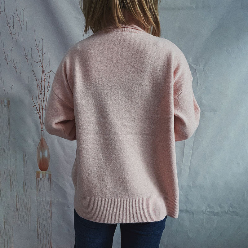 Suéter De Tricot Casual De Color Sólido