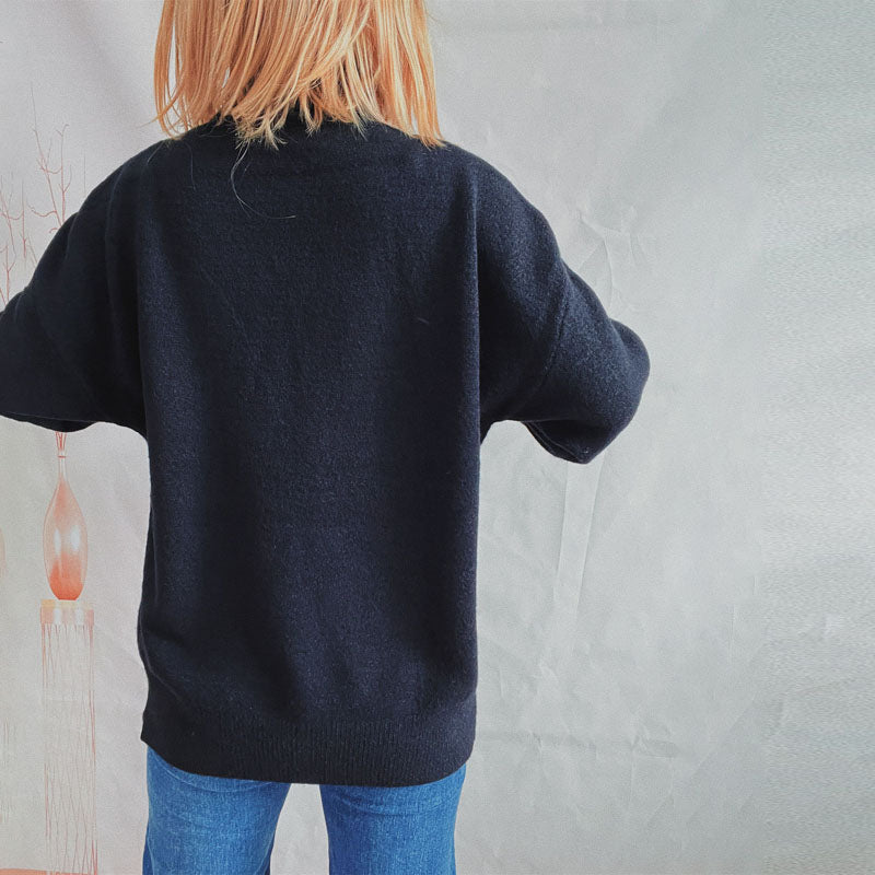 Suéter De Tricot Casual De Color Sólido